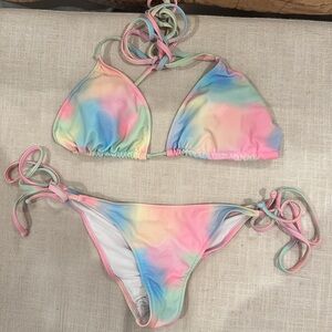 Multicolor Tie-Dye Bikini Set